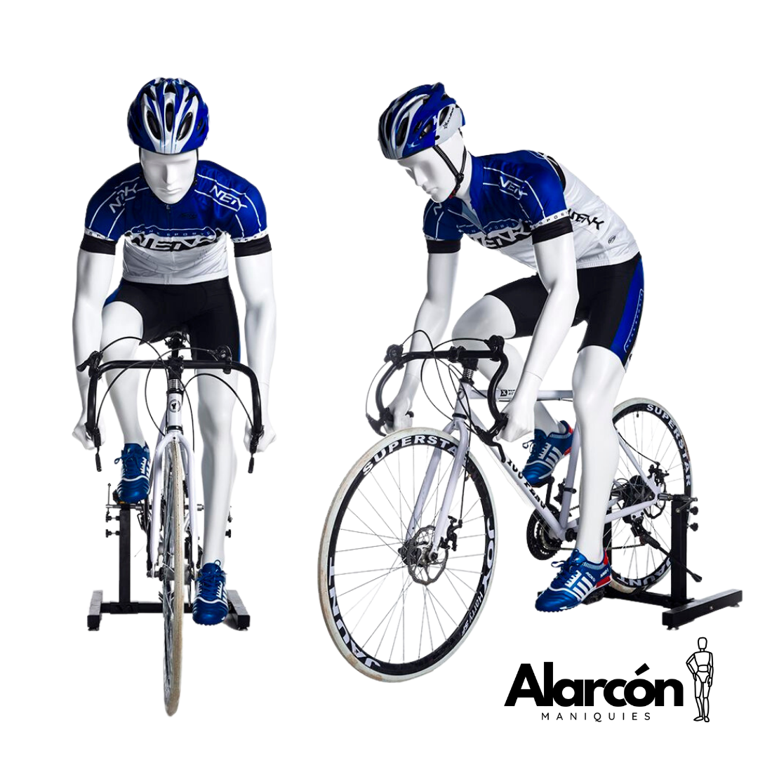 8 Maniquí Ciclista Hombre con Soporte Bici QC-3 - Imagen 1